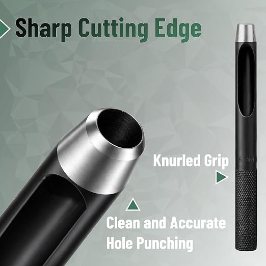 UNCO- Hollow Leather Hole Punch Set, Carbon Steel Leather Hole Punch Tool - Image 4