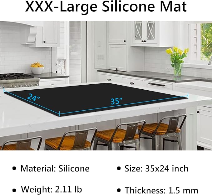Gartful Silicone Mat for Kitchen Counter, 0.06" Thick Multipurpose Mat - Image 2