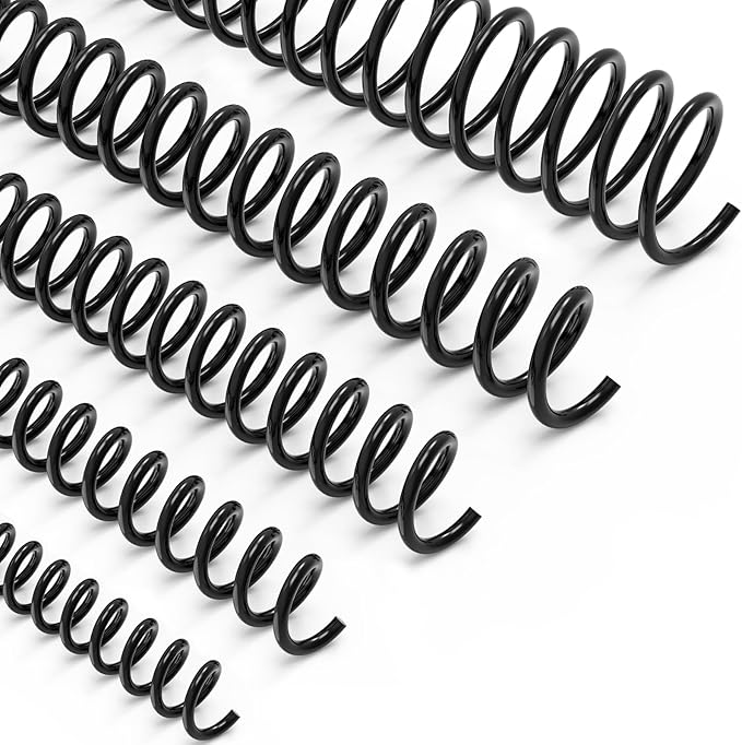 150 Pack Plastic Spiral Binding Coils,1/4", 5/16", 3/8", 1/2", 5/8", 3/4", 4:1 Pitch Multi-Size Pack of 150-DeskLoop Office