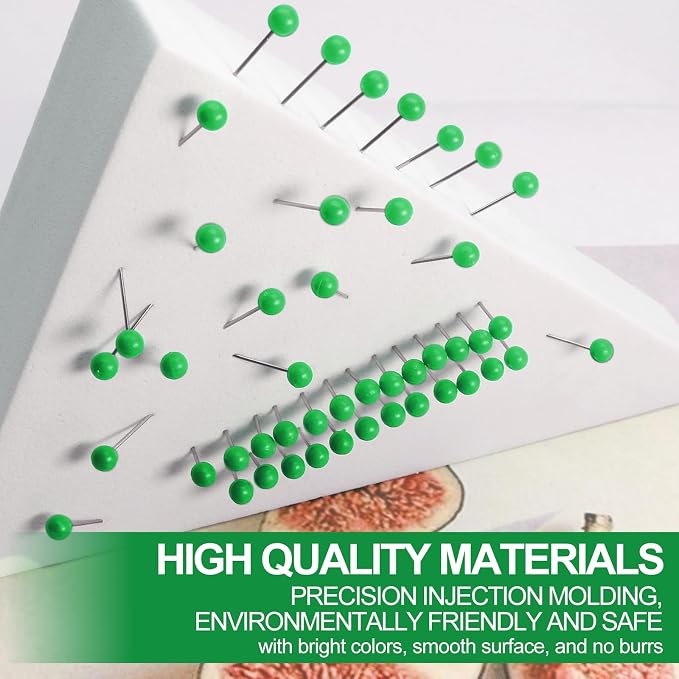 500Pcs Green Map Pins, 1/8 Inch Map Tacks, Round Ball Head Map Push Pins - Image 3