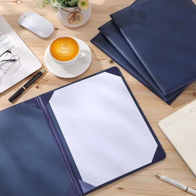Tenare 10 Pcs Navy Blue Leather Certificate Holder 8.5 x 11 PU Phd Bachelor - Image 5