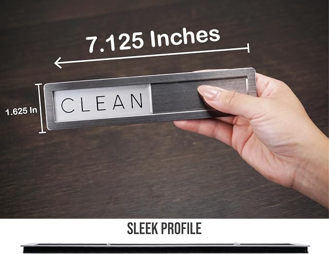 Stainless Steel Dishwasher Magnet Clean Dirty Sign - Image 3