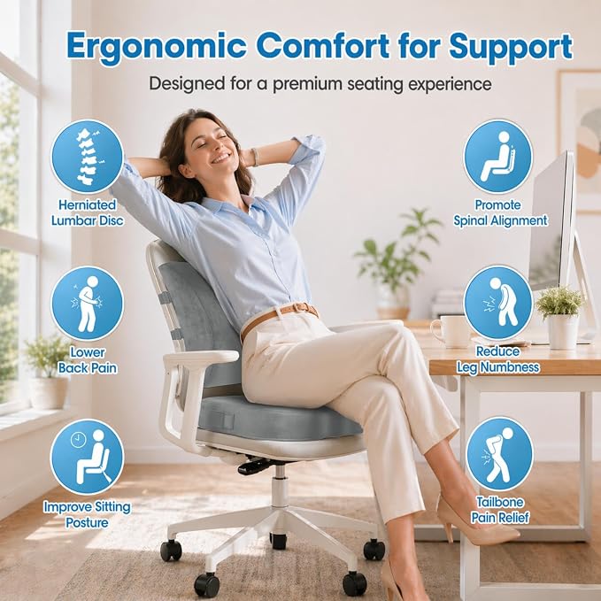 CloudBliss Lumbar Support Pillow & Seat Cushion Set - Image 2