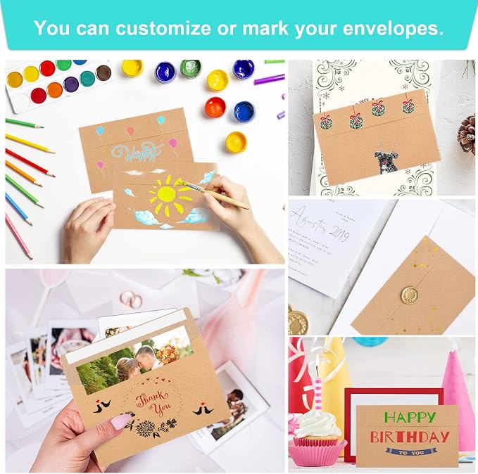 65 Packs A4 Invitation Envelopes, 4x6 Photo Envelopes - Image 5