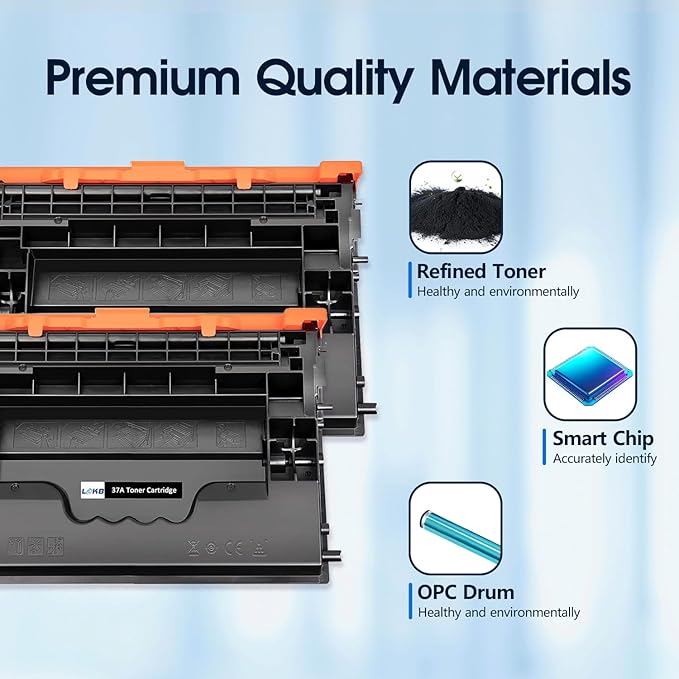 37A Black Toner Cartridges Replacement Compatible for 37A CF237A M607 M608 Toner Enterprise M607n M607dn M608n M608dn M608x M609 MFP M631 M632 M633 Printer (2 Black)-DeskLoop Office