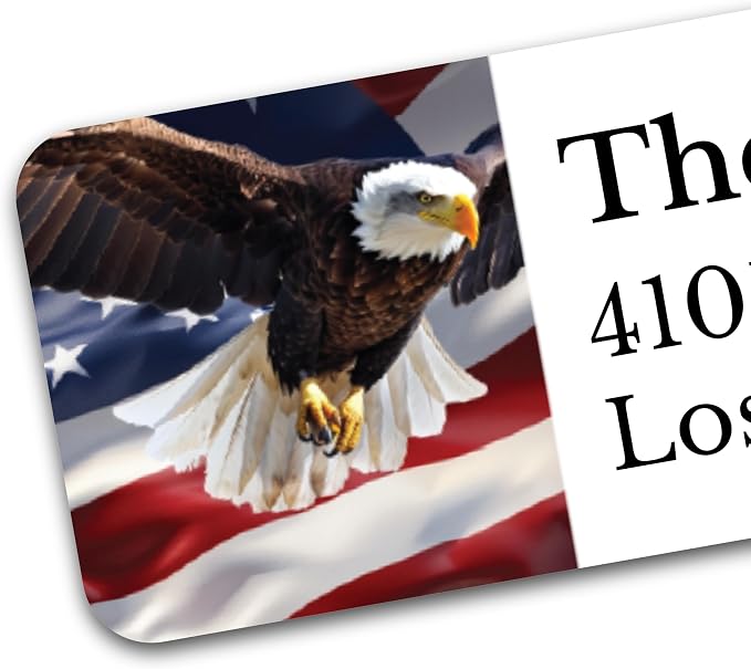 Personalized Patriotic Return Address Labels, Self-Adhesive Address Stickers on - Image 2
