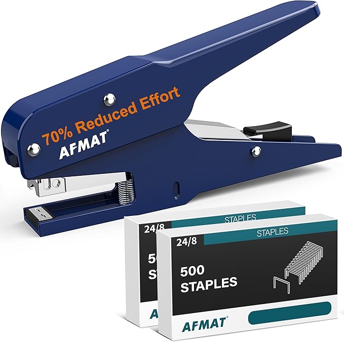 AFMAT Effortless Plier Stapler, Metal 35 Sheet Stapling Plier, 15000+ Stapling by AFMAT