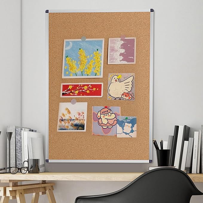 VIZ-PRO Cork Notice Board, 48 X 32 Inches, Cork Bulletin Board - Image 7
