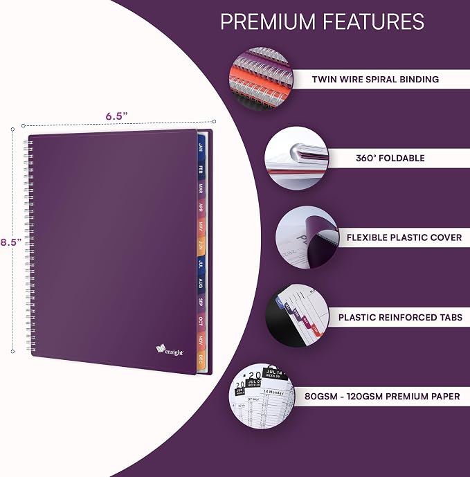 Ensight 2026 Appointment Book and Planner 6.5" x 8.5" Large Hourly Weekly Daily - Image 4