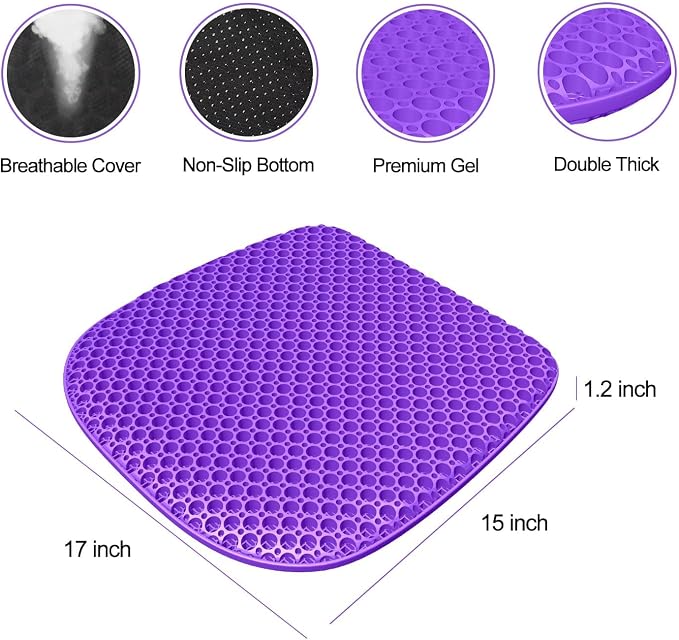 Large Gel Seat Cushion for Long Sitting - Image 2