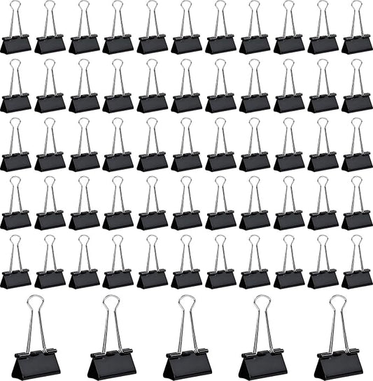 60 PCS Large Binder Clips – 2Inch 51mm Big Black Metal Paper Clamps, Extra by Unknown