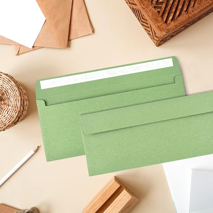 Green #10 Envelopes 100 Count Self Seal Envelopes Red - Image 4