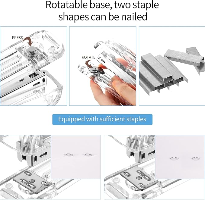Office Supplies Set Desk Accessory Kit, Acrylic Stapler Set Staple Remover - Image 5