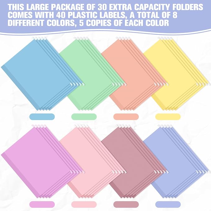 Sepamoon 40 Pcs Hanging File Folders Extra Capacity File Folders Letter Size - Image 2