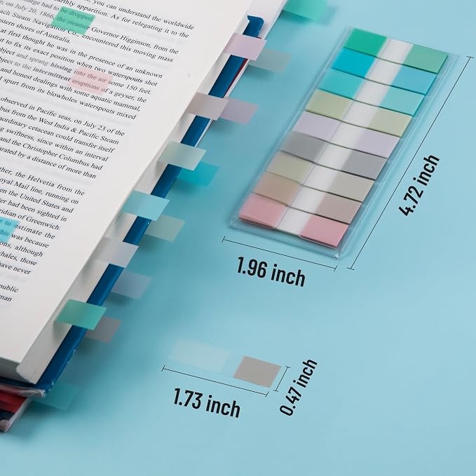 Golcellia Sticky Notes Tabs 900 Pieces Transparent Sticky Tabs, 0.47 Inch Index - Image 2