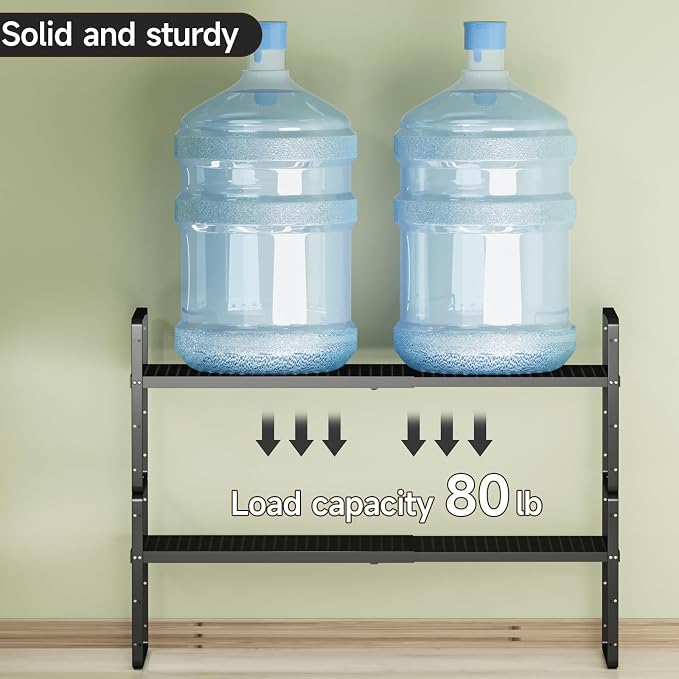jkxoo Expandable Cabinet Shelf Organizers, Stackable Metal Shelves Extender - Image 3