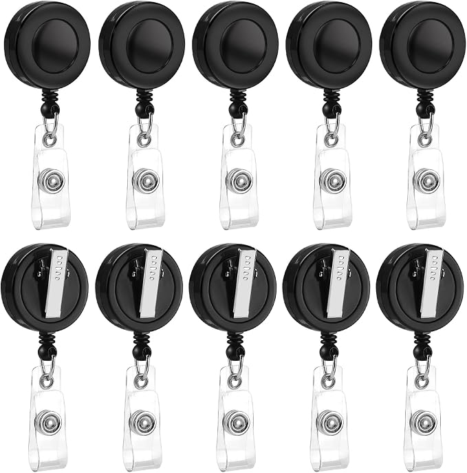 50 Pack Badge Reels Retractable by Maileto