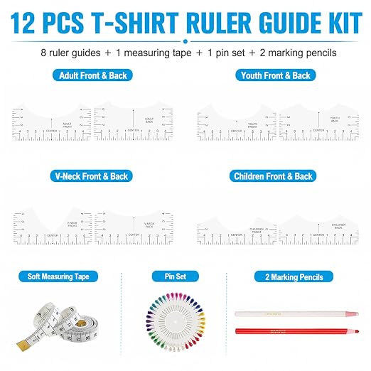 Tshirt-Ruler Guide Alignment Tool to Center Designs, T-Shirt Ruler Guide - Image 2