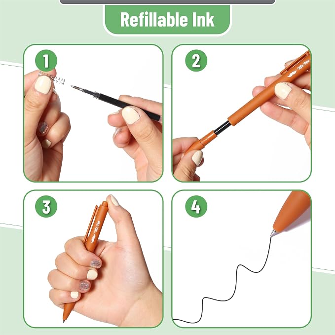 Mr. Pen- Retractable Gel Pens, 12 Pack, Natural Colors Barrels | Fine Point - Image 5