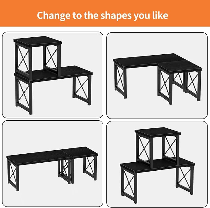 Honiter 2 Sets Desk Shelf, Desktop Organizer Shelf, Freestanding Small - Image 7