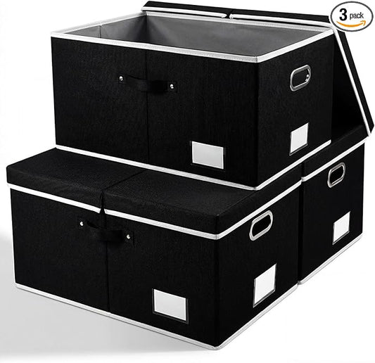 PRANDOM Storage Boxes with Lids Fabric Collapsible Storage Bins Organizer by Prandom