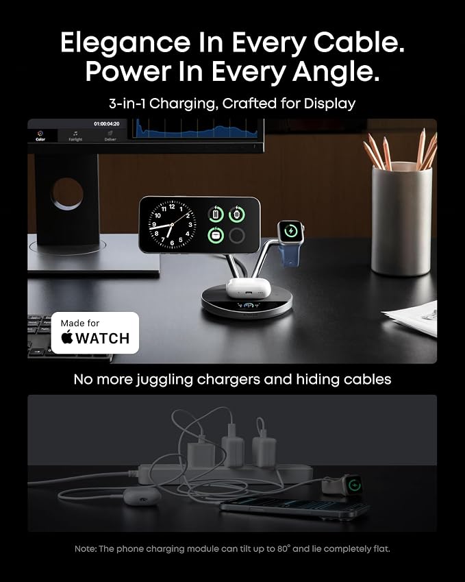 Anker Prime 3-in-1 Qi2.2 MagSafe Compatible 25W Wireless Charging Station | - Image 7