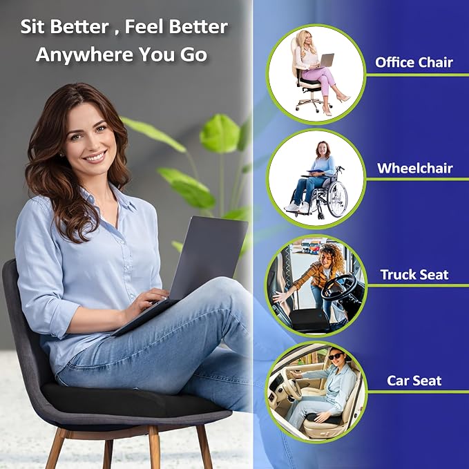 Memory Foam Seat Cushion, Ergonomic Office Chair Cushion - Image 3