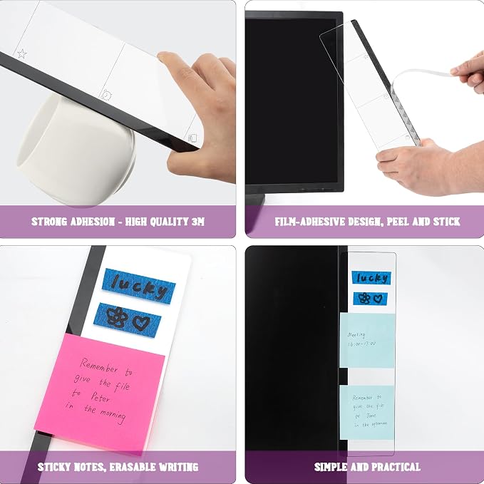 Office Desk Accessories 2pcs Monitor Memo Board Computer Message Board Office - Image 3