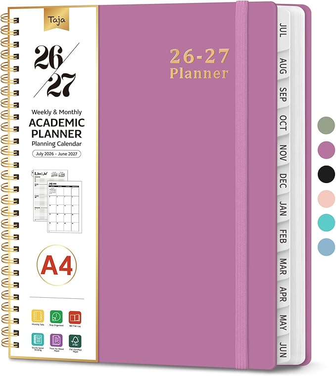 Planner 2026-2027, 8.5" x 11" Weekly and Monthly Academic Year Planner Calendar by Taja