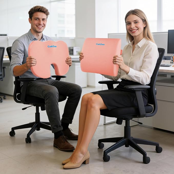 CushZone Ergonomic Seat Cushion & Lumbar Support Pillow - Image 7
