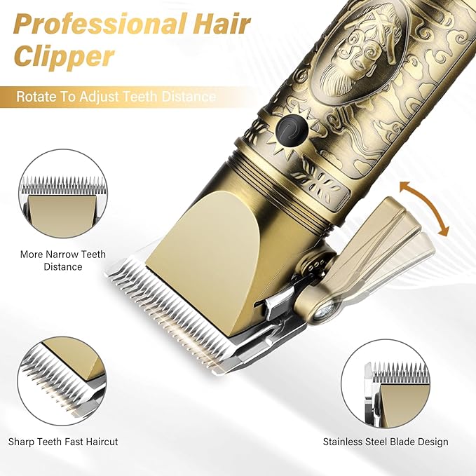 GSKY Hair Clippers for Men Professional, Beard Trimmer Kits & Sets, Cordless Mens Hair Trimmer, Electric Shavers, Haircutting Machine with LED Display, for Barber-DeskLoop Office