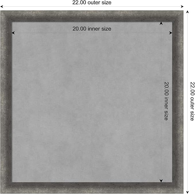 Amanti Art Grey Framed Magnetic Board 22x22 Medium Vision Board - Image 4