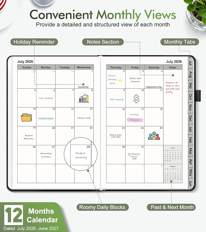 Planner 2026-2027, Academic Weekly and Monthly Calendar Planner from July 2026 - Image 2