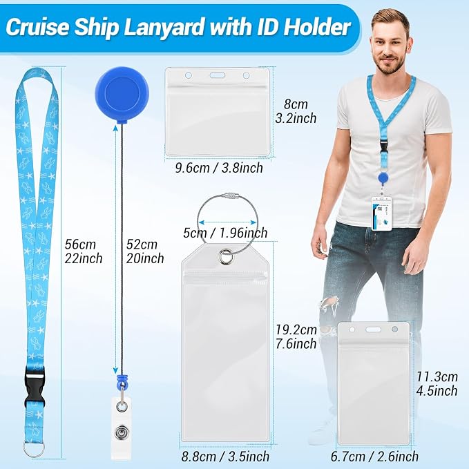 Cruise Lanyards, 6 Pack Waterproof Cruise Luggage Tags - Image 3