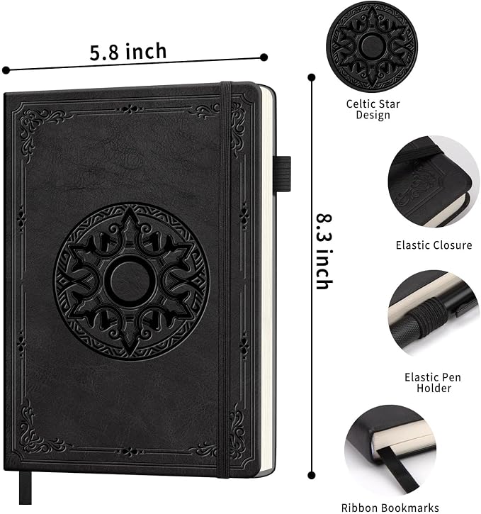 Lined Journal Notebook, A5 Leather Vintage Journals - Image 2