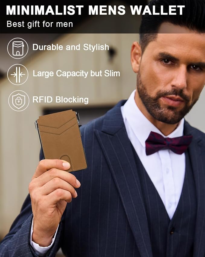 ZALVEX Wallet for Men, Mens Minimalist Wallet 9-13 Cards, Slim Compact Wallet - Image 8