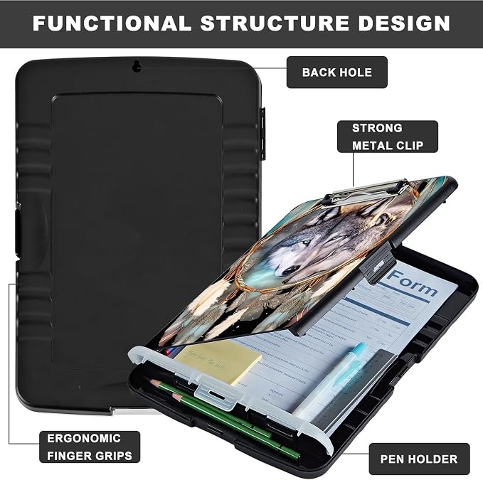 Clipboard with Storage, Heavy Duty Plastic Storage Clipboard with Low Profile - Image 6