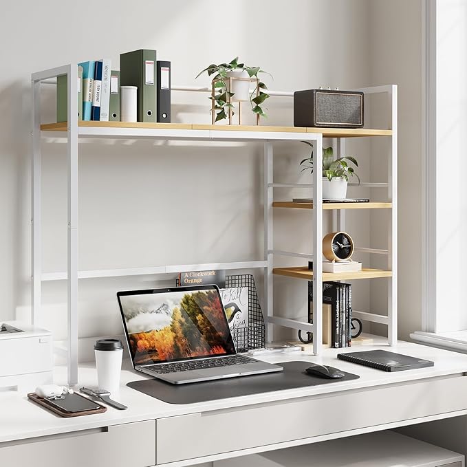 HavenlyYouth Desk Shelf, 38.6 Inch Wood Desk Organizer Shelf - Image 4