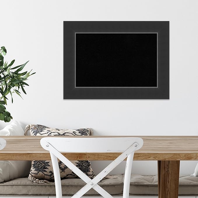 Amanti Art Black Cork Board for Wall, 17x23 Vision Board with Black Wood Frame, Small Corkboard Office Decor for Home Organization, Modern Corkboard Pinboard to Display Items for Home Organization in-DeskLoop Office