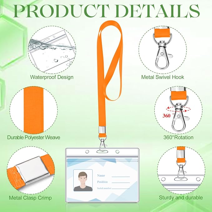 50 Pack Name Tag Lanyards with Id Holder - Image 3