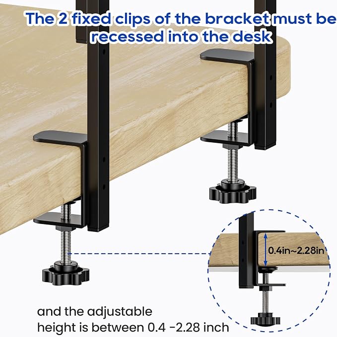 ART-GIFTREE Clamp On Desk Shelf 2-Tier, 12.5 inche Wood Shelving Unit - Image 6