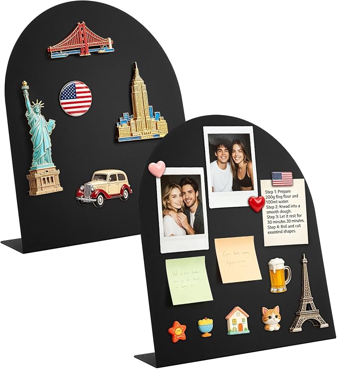 2 Pack Magnet Board 12.6x11 Inch Magnetic Display Board Black Metal by Unknown