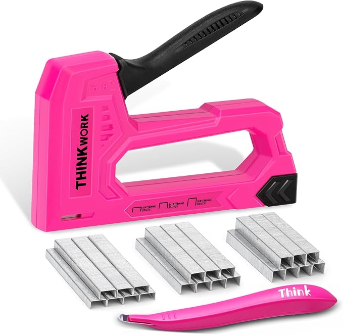 THINKWORK Light Duty Staple Gun, 3/8" and Staple Remover, Women Fabric Stapler by THINKWORK