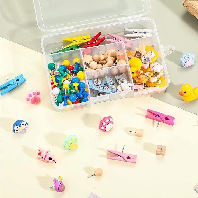 117 Pieces Push Pins Set Cute Thumb Tacks Decorative Push Pins - Image 4