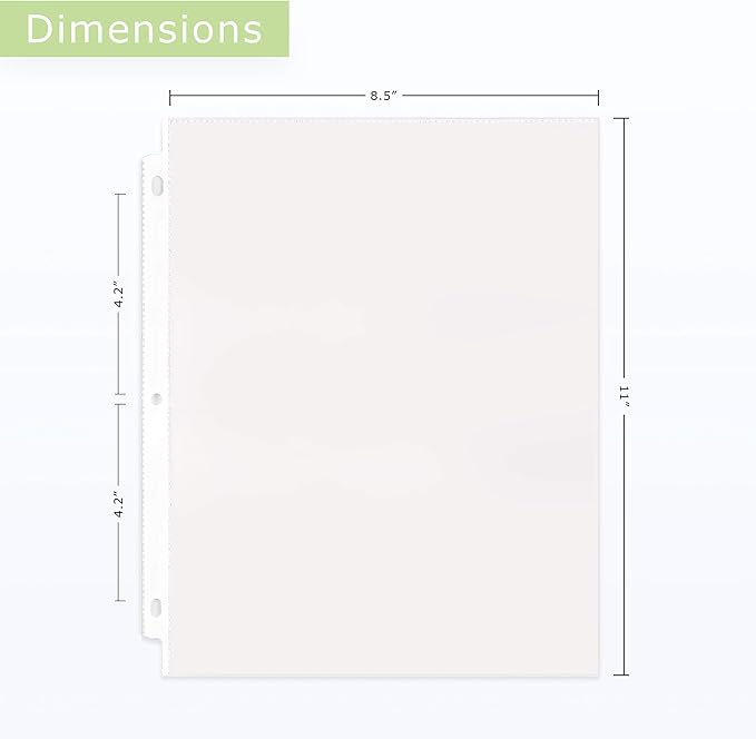 Performore 150 Sheet Protectors, 8.5 X 11 Inch Clear for 3 Ring Binder, Plastic Sheet Sleeves, Durable Top Loading Paper Protector with Reinforced Holes, Archival Safe