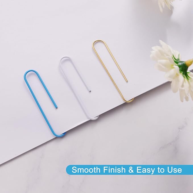 NEEWAY 200pcs Large Blue Paper Clips, 2 Inch Jumbo Paper Clip, Ceative Colored - Image 4