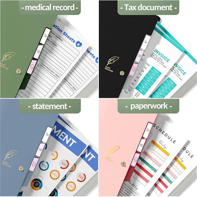 Sooez Aesthetic 8 Pocket Accordion File Organizer, Pastels Expanding File Folder - Image 7