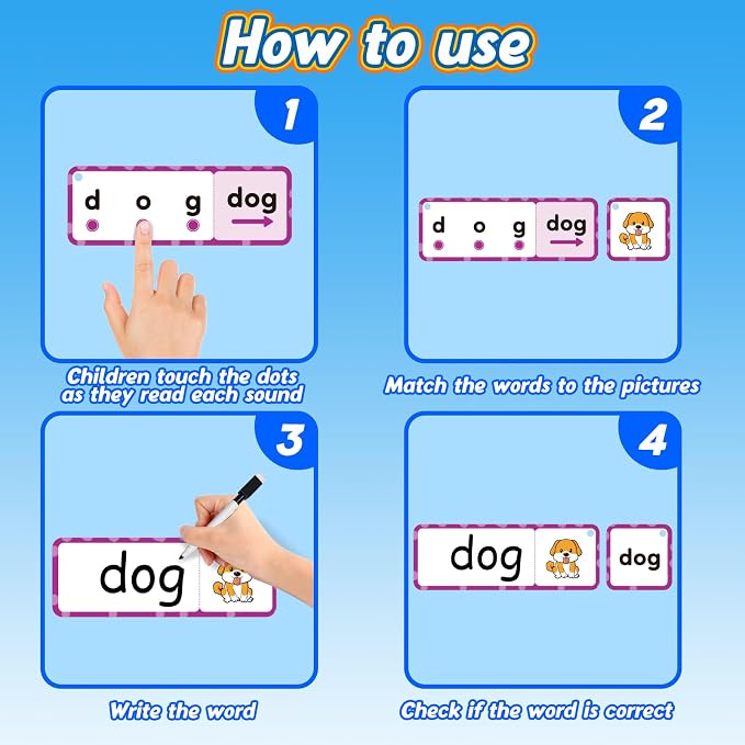Kasfalci CVC Word Games, Flash Cards, Phonics and Speech Therapy Toys - Image 4