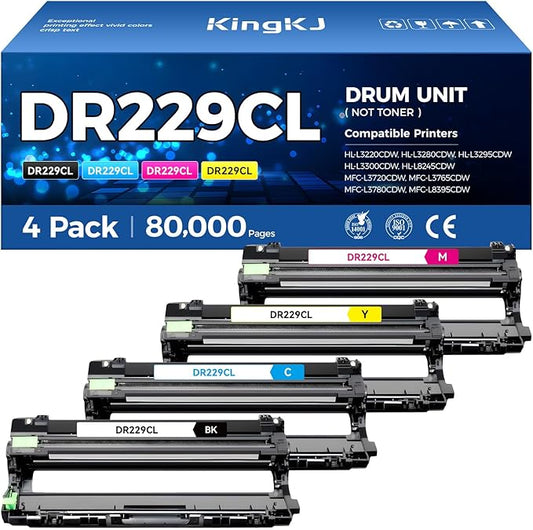 DR229CL Drum Unit (Not Toner)4-Pack Replacement Compatible for Brother DR-229CL Imaging Drum MFC-L3720CDW MFC-L3780CDW HL-L3220CDW HL-L3280CDW HL-L3300CDW HL-L3295CDW L8245CDW MFC-L8395CDW Printer Set-DeskLoop Office