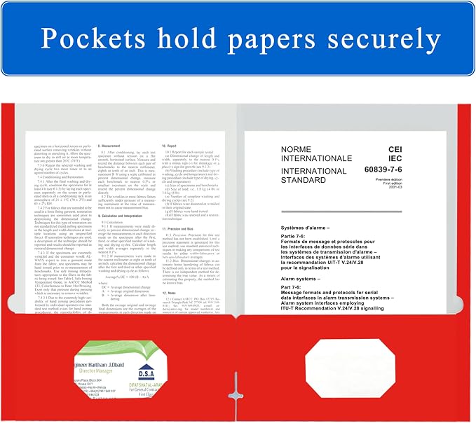 Zzrywuty File Folders with Pockets, 50 Pack Paper Folders with Card Slot - Image 4